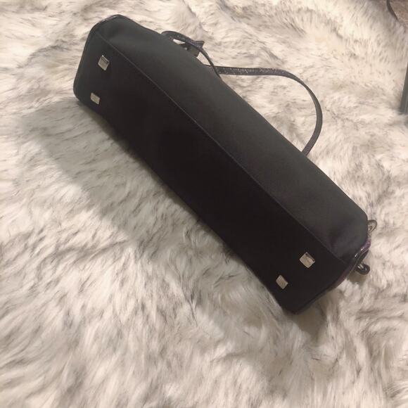 Vintage Apostrophe Y2k Little Black Prom Purse w/ Snake Print Handles - Picture 5 of 13